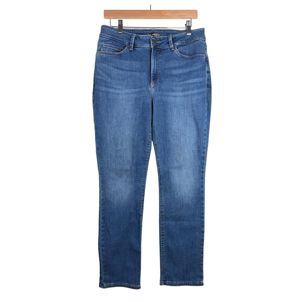 Lee Womens Regular Fit Straight Leg Mid Rise Jeans Size 14 Denim Secretly Shapes